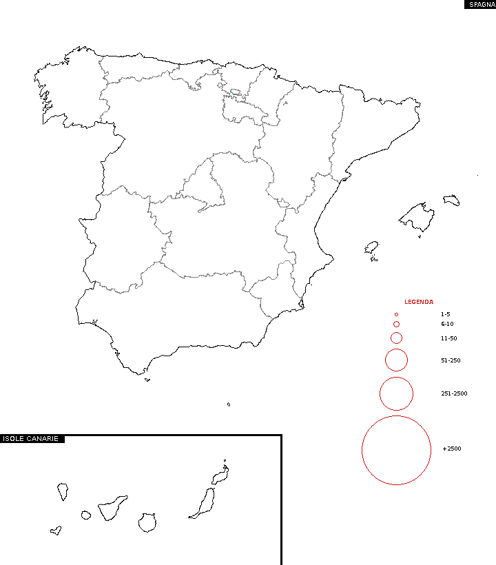 Mappa della Spagna